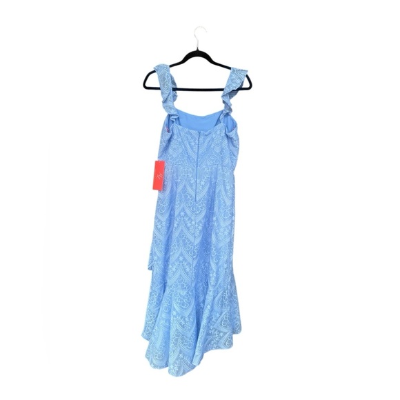 NWT Monique Lhuillier Baby Blue Lace Summer Midi Dress Size 8 MSRP $495 Formal - Picture 8 of 11